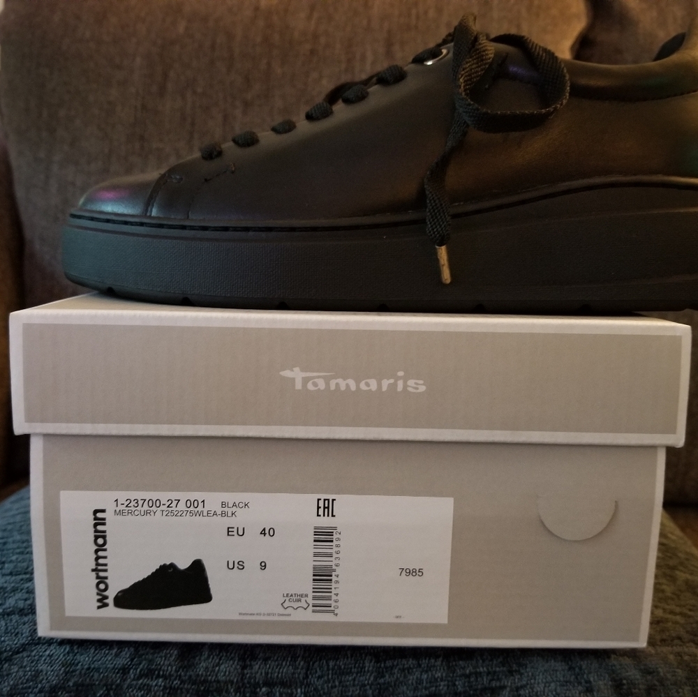 🌸Tamaris Black Mercury women sneakers. Size EU40/US9. New with tag.🍂 - Picture 3 of 6